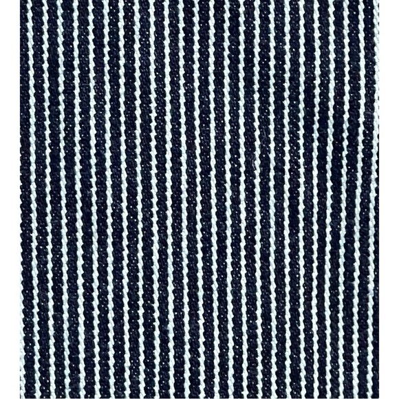 LOFT Navy Railroad Stripe Double Button Front Grosgrain Ribbon Belt NEW - Picture 3 of 15